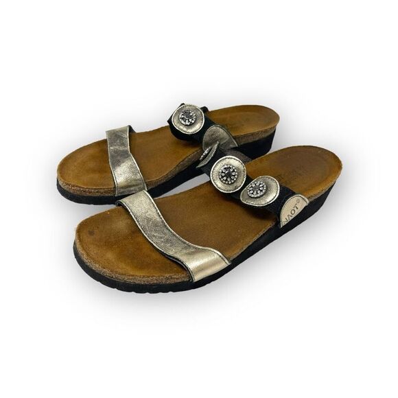 Naot Marissa Wedge Comfort Sandals Bronze Metal Leather Women’s Size EU 39 US 8 - Picture 1 of 9
